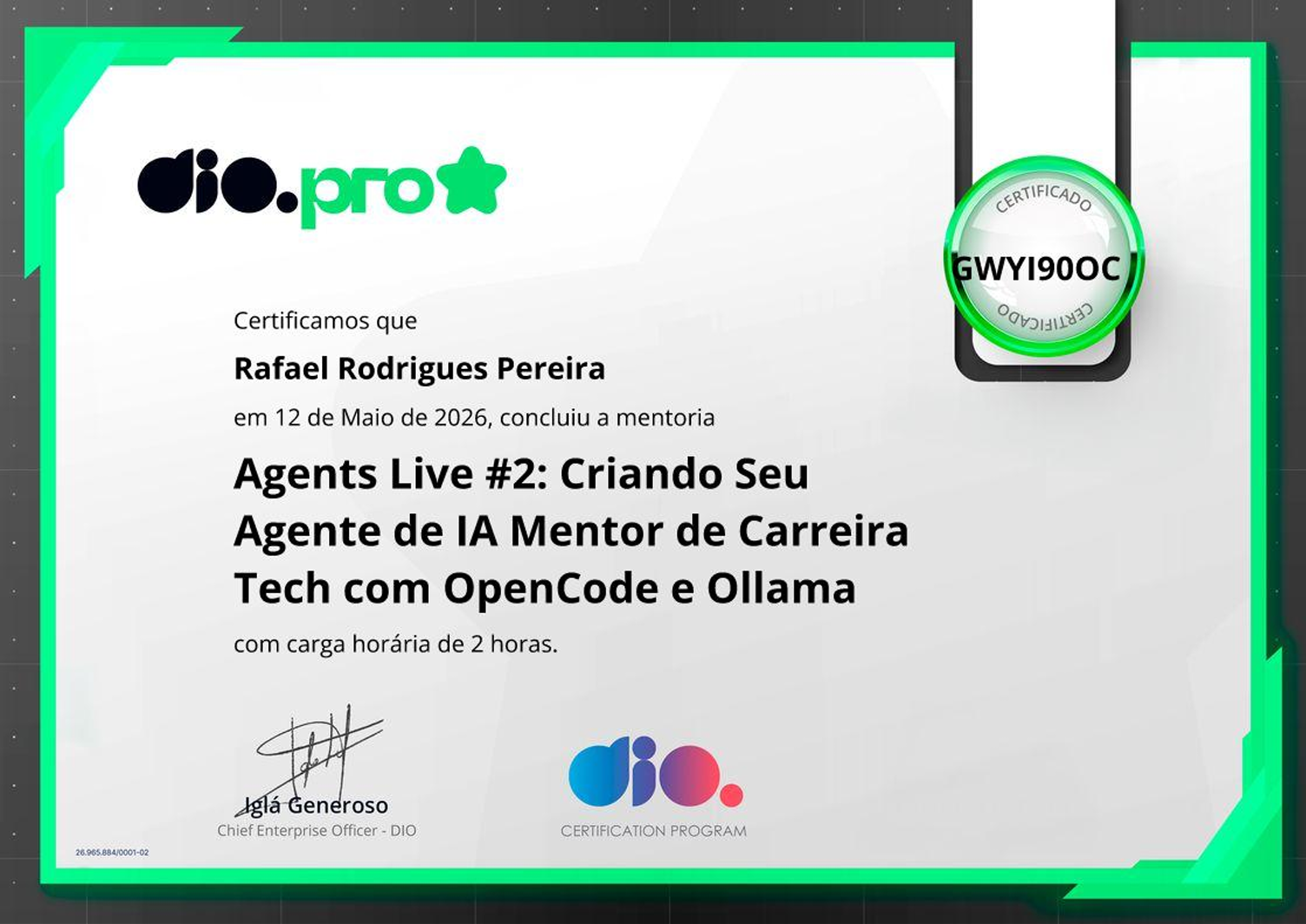 Certificado DIO HTML e CSS