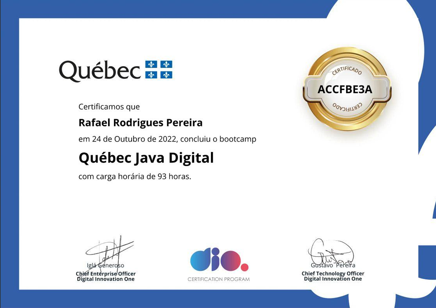 Certificado DIO Avançado